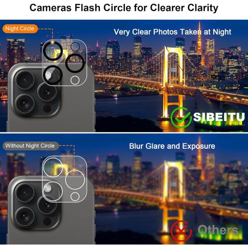 SIBEITU 3 Pack Screen Protector for iPhone 14 Plus with 3 Pack Camera Lens Tempered Glass Protector, 6.7 Inch HD Clear Tempered Glass Film 9H Hardness Full Coverage, Anti-Scratch, No Air Bubbles