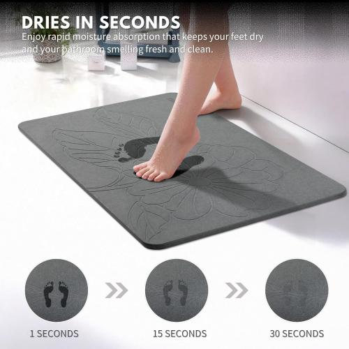 XMarrat Extra Large Stone Bath Mat Large 2 Pack, 31.5'' x 19.7'' Diatomaceous Earth Non-Slip Stone Shower Mat, Super Absorbent Diatomite Stone Mats for Bathroom, Quick Drying, Easy to Clean