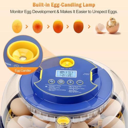 Incubators-for-Hatching-Eggs, TACOSO 18-Egg-Incubator for Hatching Chickens with Temperature & Humidity Control & Display, Egg Turning, Egg Candler, Air Vent for Hatching Chicken, Duck,Goose and Quail