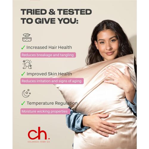 Size 20x36 Color White Colorado Home Co 1 Pack King Size 100% Mulberry Silk Pillowcase, White, 20 x 36