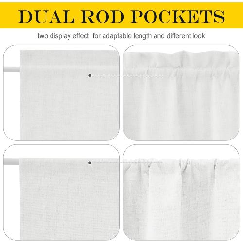 NICETOWN Linen Door Curtain for Windows, French Door Curtains for Privacy, 100% Blackout Window Covering for Bedroom Living Room (White Dove, 25 W x 72 L, 1 Panel)