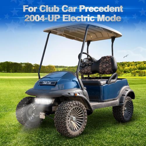 NOKINS Club Car Precedent Light Kit with Bumper for Club Car Precedent 2004-UP Electric Gas Golf Cart - 12V LED Headlight & Turn Signal Light(Fit #102524800/1025248-01) (Single Front Light)