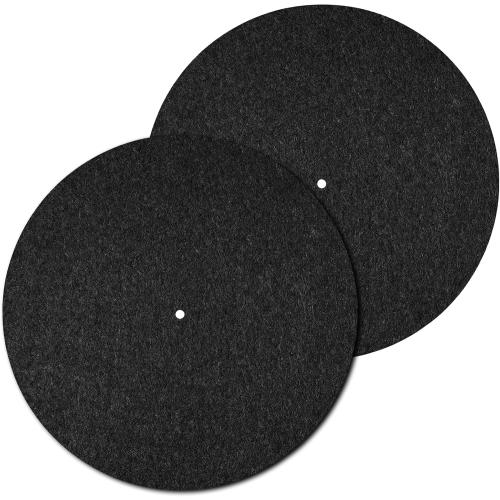 2 Pcs Record Player Mat, Turntable Platter Mat, 12 Inch 3mm Turntable Slipmat Wool Mat, Record Protective Mat, Anti-Slip & Anti-Static Felt Record Pad, Turntable Rubber Mat for Home Record Players