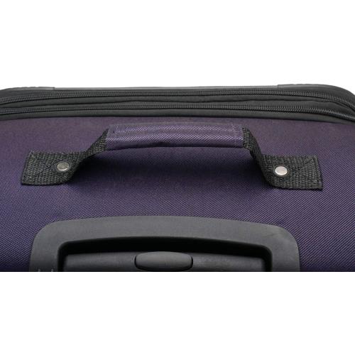 U.S. Traveler Aviron Bay Expandable Softside Luggage with Spinner Wheels, Purple, Large