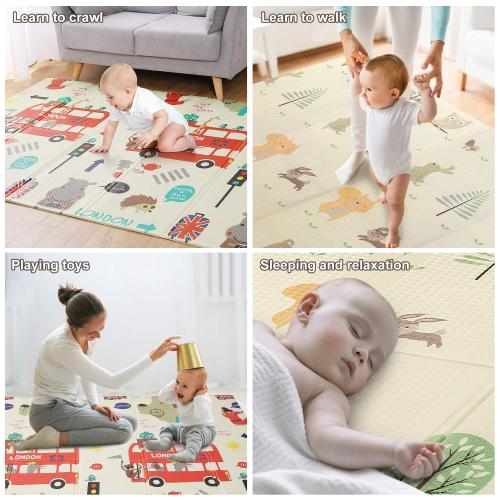 78 X 70 Baby Play Mat Floor Mat Foam Playmat, Non-Toxic Foldable Waterproof Crawling Mat for Toddlers and Infants