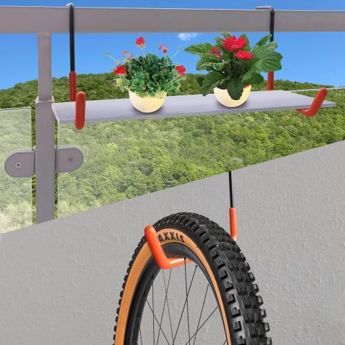 HUPBIPY Rafter Hanger Large S Garage Hooks Bike Storage System Holder Organizer, with Non Slip Coating, for Organizing Hanging Basket, Ladders,Bicycle Wheel,Ropes and Bulk Items (6Pack, Orange)