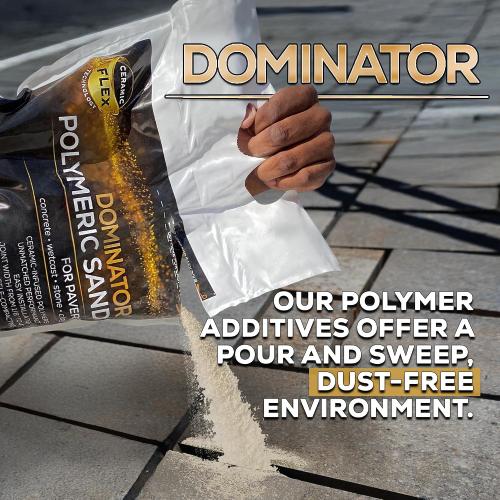 40 Pound Natural Ivory DOMINATOR Polymeric Sand with Revolutionary Ceramic Flex Technology for Stabilizing Paver Joints/Gaps, 1/8” up to 4”, Professional Grade Results