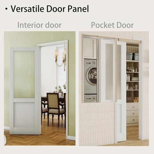 Louvered Interior Door, 32'' x 80'', Pre-Finished French Doors, Suitable for Closets/Bathrooms/Laundry Rooms/Storage Rooms, Single Louvered Closet Door Panel (Hinges Not Included)
