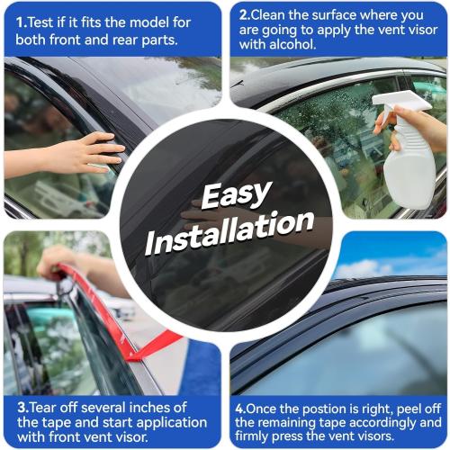 Window Visors Rain Guards Shield for 2019-2026 Toyota Corolla Sedan, Out-Channel Window Vent Wind Deflectors Visors Shades for 19-26 Corolla Sedan