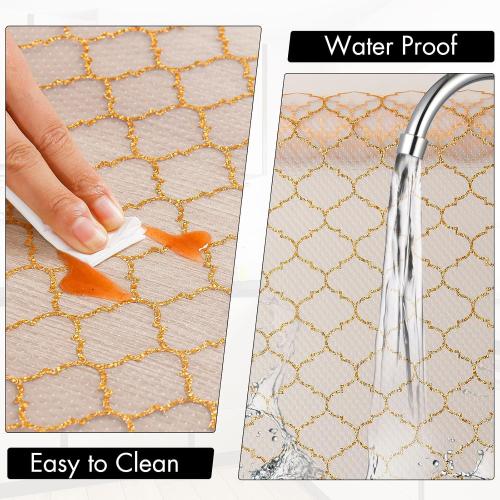 Cooyes Shelf and Drawer Liners for Kitchen Cabinets, Non Adhesive Cabinet Liner, EVA Waterproof Durable Non-Slip Drawer Mats for Shelves, Fridge, Storage, Kitchen Cupboards – Modern Pattern
