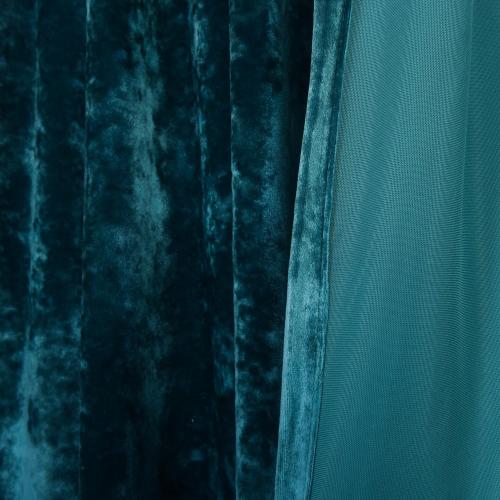 2pcs Size 52x63 Color Blue Luxury Crushed Print Peacock Velvet Curtains 63 inches Long Rod Pocket Thermal Insulated Blackout Window Drapes for Living Room/Bedroom/Dining Room, W52 x L63, 2 Pcs