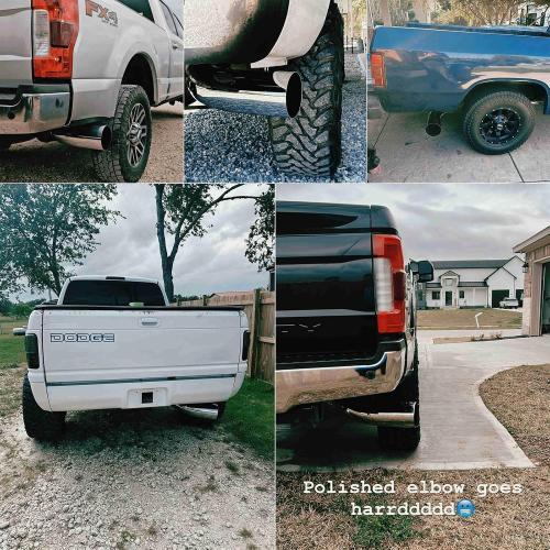 Exhaust Tip, 5 Inch Diesel Exhaust Tip Elbow Tip with a Clamp, 5'' Inlet 8'' Outlet Chrome Exhaust Tip for Pickups, Trucks and Cars