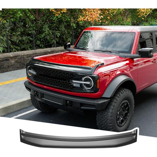 PTYYDS Hood Deflector Compatible with 2021-2026 Ford Bronco 2/4 Door Hood Protector ABS Glossy Black Shield Replacement for 2021-2026 Ford Bronco Accessories