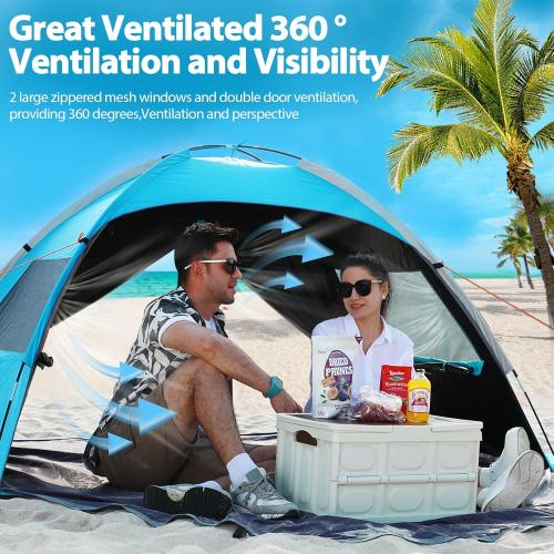 Beach Tent, Beach Shade Portable Tent for 2-3 Person with UPF 50