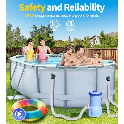 LuxBlue 530 GPH Small Pool Filter Pump for Above Ground Pools | ETL Certified Cartridge Filter Pump, Pro Water Circulation System- Quickly Remove Debris, Enhance Crystal-clear Pool Water