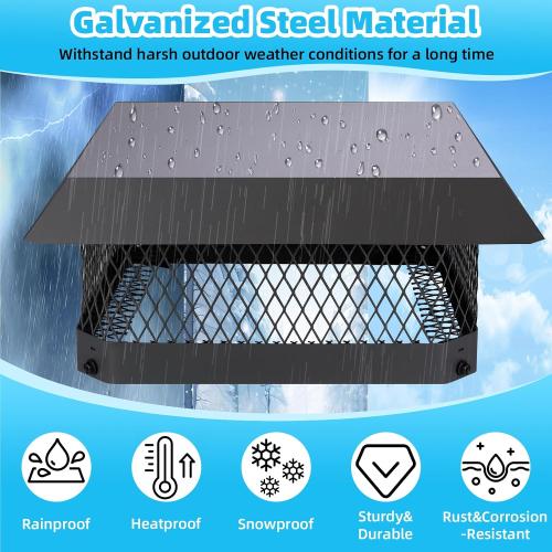 Chimney Cap 9x13 Chimney Cover,Fireplace Chimney Caps for Outside 9x13 | 9x13 Chimney Flue Cap Chimney Rain Cap,Roof Rain Guard Chimney Top Protector Chimney Exhaust Vent Cover for Flue Tile Clay