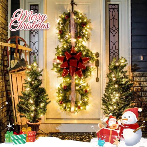 JMEXSUSS 33ft 100 LED Warm White Christmas Lights Outdoor, Battery Power String Lights Waterproof, Twinkle Fairy Mini Lights with 8 Modes Remote Indoor