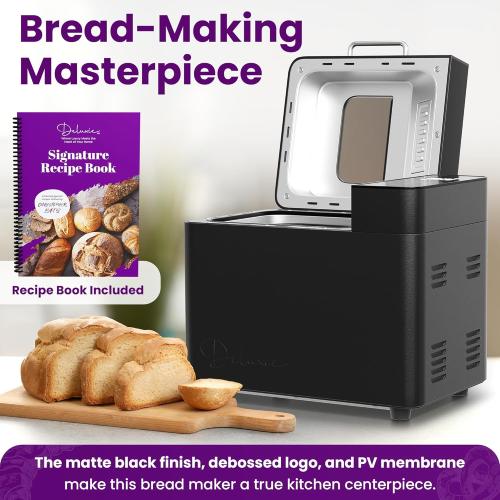 2LB Sourdough Bread Maker Machine for Home Bakery - 17 Program Gluten Free Bread Machine Maker with 15H Timer, 3 Loaf/Crust Sizes, Nut Dispenser - Aluminum Breadmaker Machines w/Recipe Book