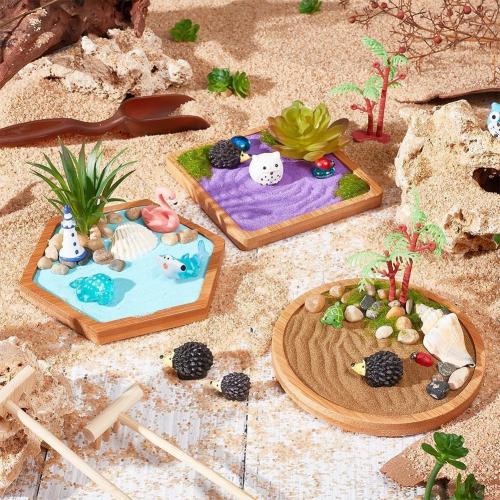 WEBEEDY Japanese Miniature Zen Garden Kit Miniature Ocean Beach Sandbox Decorations Mini Zen Garden Accessories for Christmas Home Office Desktop Decor Gift,Diameter 4/4.2/4.4(10/10.5/11cm)