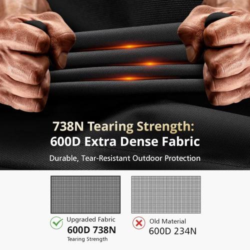 QH.HOME Fire Pit Cover Round Super Waterproof, 28 D X 16 H Outdoor Round Firepit Cover 600D Strong Tear Resistant, UPF 50  Fire Pit Covers Premium Fading Resistant for Outdoor Fire Pit - Black