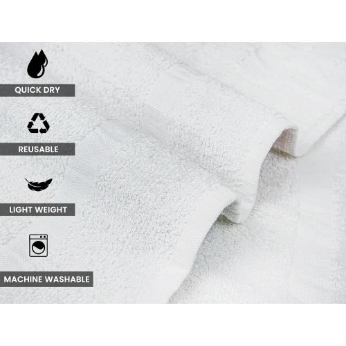 ZUPERIA White Bath Towels Bulk 20 Pack (24 x 48 Inches) - 100% Cotton Economy Light Weight Towels for Commercial Use - Quick Dry, Ultra-Soft, and Absorbent Bulk Towels