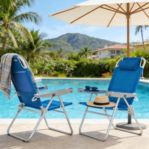 SUNNYFEEL Oversized Tall Folding Beach Chair Lightweight, 17 Portable Sand Chair for Adults Heavy Duty 500 LBS with Cup Holders, Foldable High Camping Lawn Chairs for Camp/Outdoor/Picnic/Sports