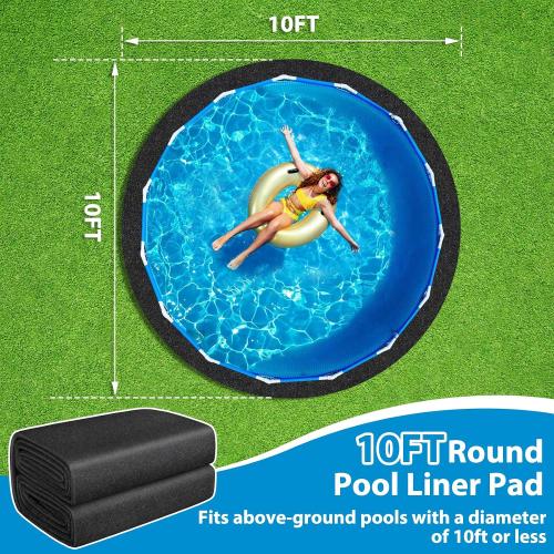 MJZ 10 FT Thickened Pool Liner Pad for Round Above Ground Pools