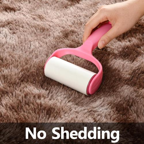 Large Shag Area Rugs Tie-Dyed Plush Fuzzy Rugs for Living Room, Ultra Soft Fluffy Furry Rug for Bedroom, Indoor Carpet Nursery Rugs for Kids Room Home Decor, Coffee