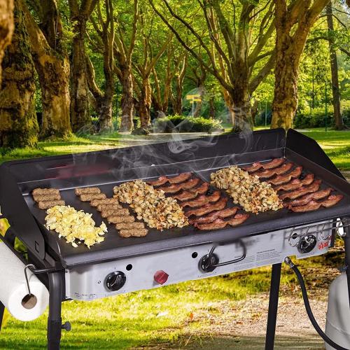 Uniflasy Flat Top Fry Griddle for Camp Chef 3 Burner Stove, Grill Griddle Top for Camp Chef Stove GB90D TB90LW TB90 TB90LWG TB90LWG15 SPG90B CCH3, 3 Burner StoveTop Accessories,16 x 38 Inch