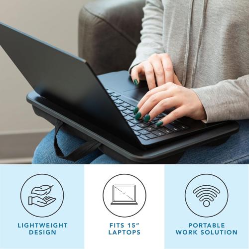 LAPGEAR Compact Lap Desk - Fits up to 15 Inch Laptops - Black - Style No. 43108