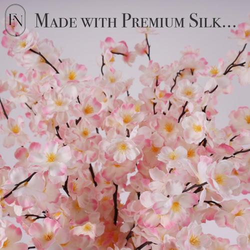 3 Pack Artificial Cherry Blossom Branches - 20 Inch Real Touch Silk Flowers with Bendable Stems for Vase, Wedding, Home Office Decor, Spring Floral, Party & Event Decor (Blush Pink Gradient)