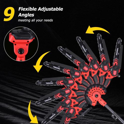 2-IN-1 Cordless Pole Saw and Mini Chainsaw, 8 Inch Electric Pole Saws for Tree Trimming, Auto Oiling, 15ft Max Extension Pole Chainsaw with 21V 4.0Ah Battery for Wood Branch Cutting