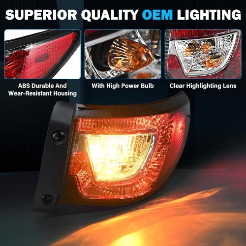 Tail Lights Assembly Compatible with 2013 2014 2015 2016 2017 Chevy Traverse Right Passenger Side Rear Taillights Brake Turn Signal Lamp Halogen Lighting Replace: 84266020,23301757