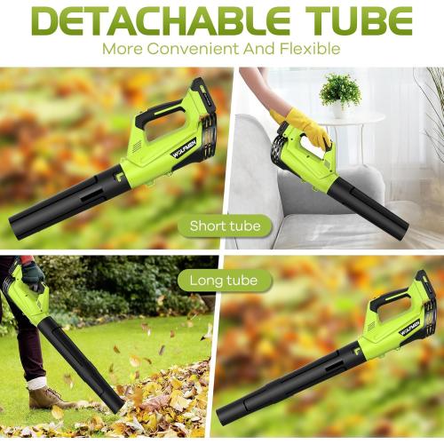 Leaf Blower, Electric Cordless Leaf Blower with 2 Batteries and Charger, 2 Speed Mode, Lightweight Leaf Blowers for Blowing Leaves, Lawn Care, Patio Cleaning and Dust