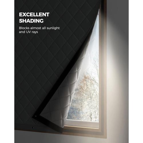 Window Insulation for Winter, Curtain Size , Thermal Insulated Window Cover with Oxford Cloth Thicken Cotton Filled, Windows, Grey