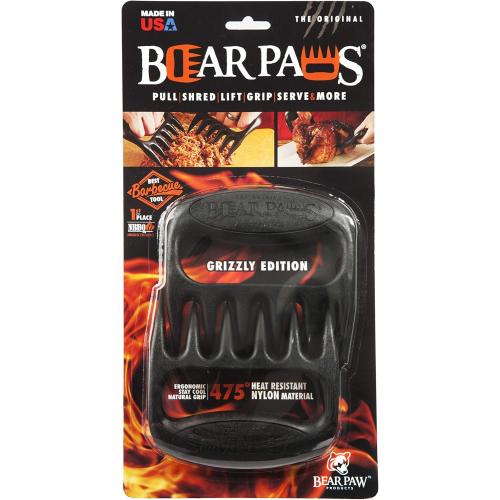 Bear Paws Meat Claws - The Original Meat Shredder Claws for Pulled Pork, USA Made - Easily Lift, Shred, Pull and Serve Pork, Chicken, Brisket and Turkey - Gift for Dad on Christmas! (Black)