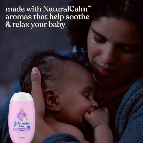 Johnson's Moisturizing Bedtime Baby Lotion with Coconut Oil & NaturalCalm Aromas to Help Relax Baby, Hypoallergenic & Free of Parabens, Phthalates & Dyes, Mild Baby Skin Care, 13.6 fl. oz