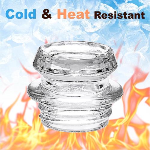 JUXYES 4 Pack Coffee Percolator Glass Top Replacement Part - Fits 2.7-3cm Opening, Clear Replacement Glass Knob for Coffee Pot, Transparent Topper for Filter Percolator