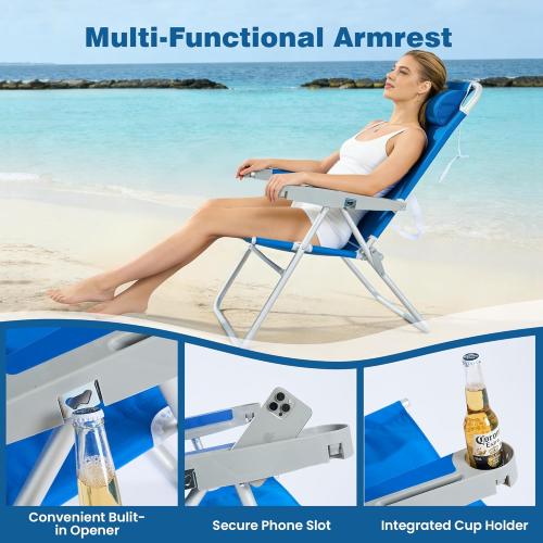 SUNNYFEEL Oversized Tall Folding Beach Chair Lightweight, 17 Portable Sand Chair for Adults Heavy Duty 500 LBS with Cup Holders, Foldable High Camping Lawn Chairs for Camp/Outdoor/Picnic/Sports