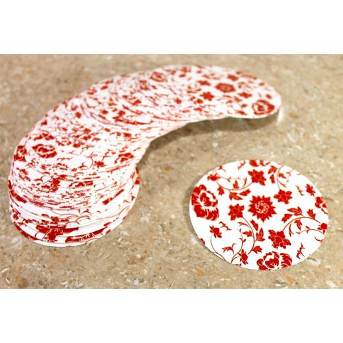 eSplanade Disposable Printed Paper Coasters - Use and Throw Reversible Round Paper Coasters - Set of 100 - Red Floral