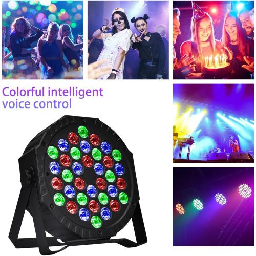 Stage Lights Dj Lights for Parties Led Stage Lights Sound Activated Portable Party Lights Par Lights 36 Led RGB Remote Control Disco Lights Uplights for Indoor Events Bar Birthday Wedding Outdoor