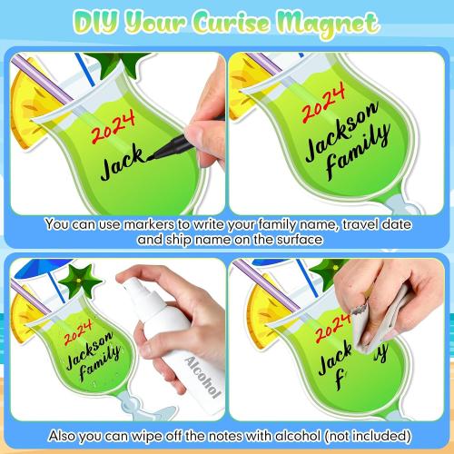 Konohan 2 Pcs Cruise Door Magnets Decoration with 3 Paint Pens, Mixed Color
