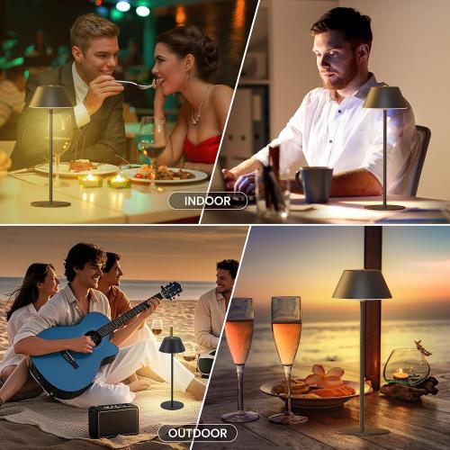 LOFTEK Cordless Table Lamps, Rechargeable Table Lamp, Up to 55 Hrs Ultra-Long Battery Life, Eye-Friendly, Touch Dimming, Portable Wireless Ambient Lighting (Pure Black, 1pack)