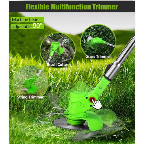 Cordless Weed Wacker, Electric Weed Eater Cordless, 2 x 4.0 Ah Batteries | Battery Powered, 4 Types Blades, 4 in 1 Lightweight Stringless Brush Cutter for Yard Garden Clearing (Green)