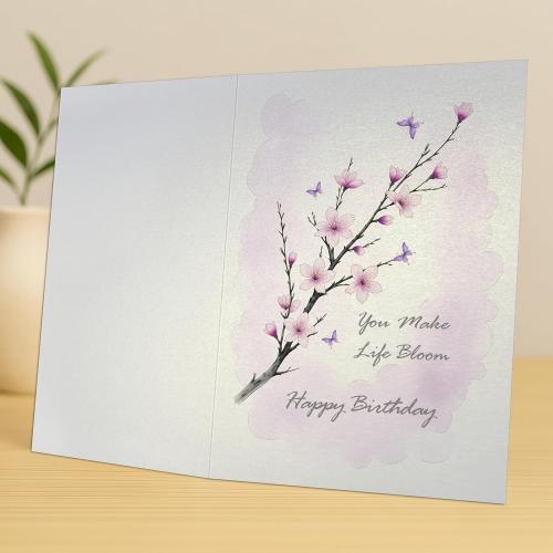 Romantic Birthday Card for Her (You Make Life Bloom)