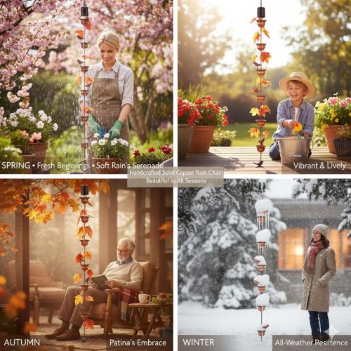 Metal Bird Rain Chain for Gutters, Rust Resistant Outdoor Rain Catcher, Perfect for Heavy Rain, Indoor/Outdoor Decoration, Dark Bronze Finish