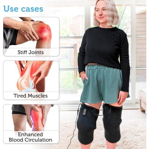 COMFIER Heated Knee Massager with Vibration & Heat, Wrap-Around Knee Heating Pad Pair, Knee Warmers for Men Women Seniors, FSA Eligible HSA,Valentine’s Day Gifts for Her Him