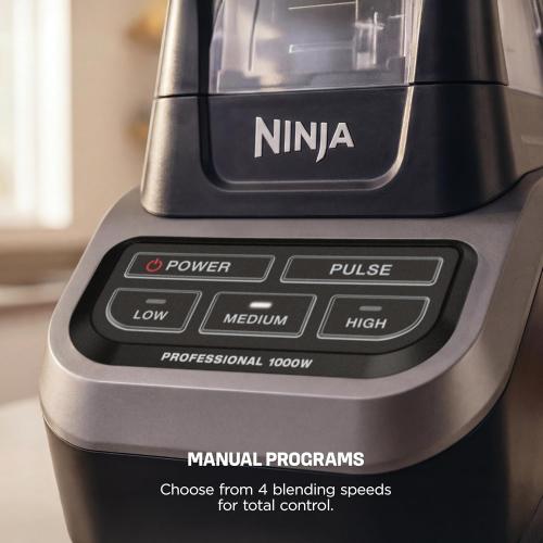 ‼️may be missing or broken pieces ‼️also item comes with stains ‼️Ninja Professional Blender | Smoothie Blending, Drink Mixer, Grinder, Ice Crusher, Frozen Fruit Blending | 1000W Power, Total Crushing Technology, XL 72-oz. Pitcher | Black & Grey | BL610