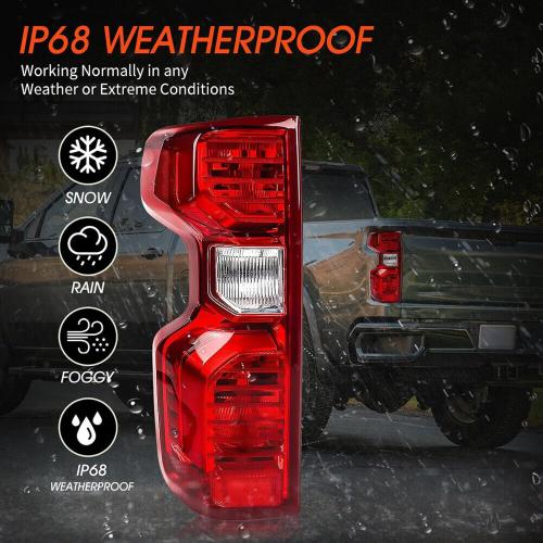 Generic Tail Light Assembly Fit for 2019-2023 Chevy Silverado 1500 2020-2023 Silverado 2500HD 3500HD Replacement Left Driver Side, Red
