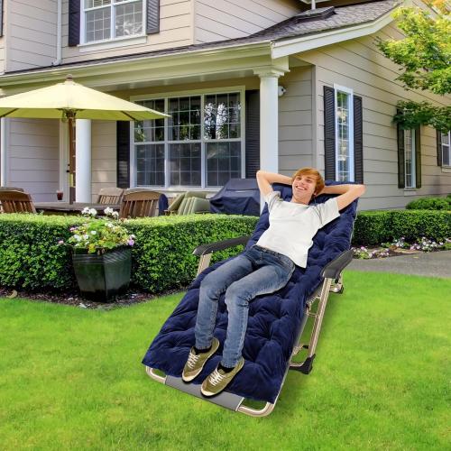 REDCAMP Extra Thick Folding Sleeping Cot Pads, Comfortable Soft Velvet Cotton Camping Cot Mattress Pad for Hiking, Backpacking, Blue 75x28